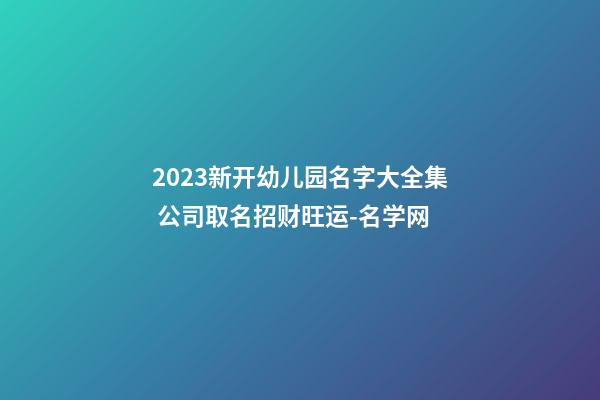 2023新开幼儿园名字大全集 公司取名招财旺运-名学网-第1张-公司起名-玄机派